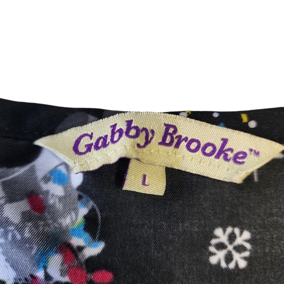 Gabby Brooke Dog Holiday Scrub Top Sz L - Picture 5 of 6